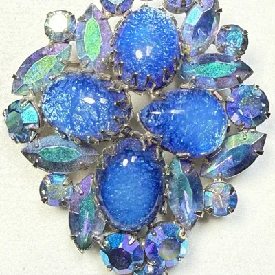Sale Photo Thumbnail #63: Blue lava glass brooch