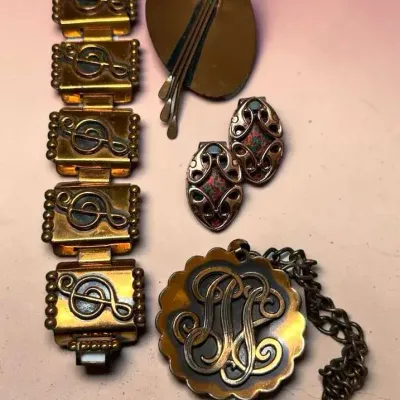 Sale Photo Thumbnail #38: Matisse & Unsigned Copper Jewelry Pieces