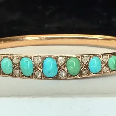 Sale Photo Thumbnail #141: Turquoise Hinged Bracelet