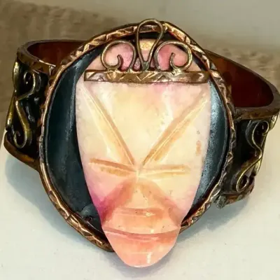Sale Photo Thumbnail #12: Aztec Inspired Copper Cuff