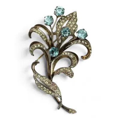 Sale Photo Thumbnail #122: Sterling Floral Spray Brooch