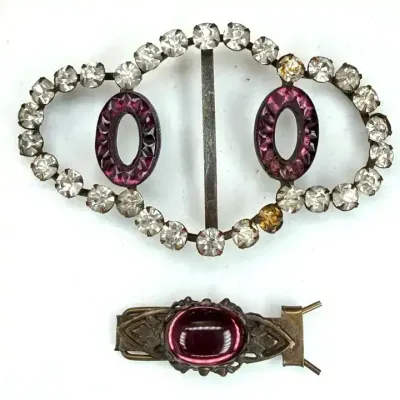 Sale Photo Thumbnail #144: Victorian style belt/sash buckle & complementing clip