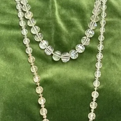 Sale Photo Thumbnail #91: Two Rock Crystal Faceted Bead Necklaces