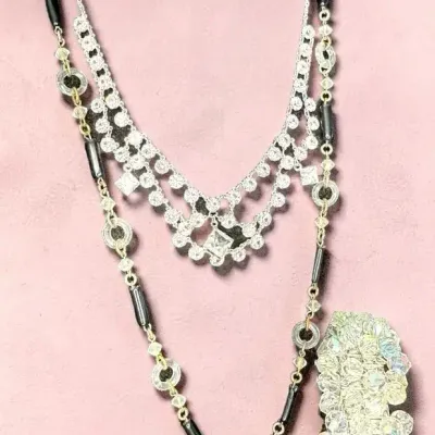 Sale Photo Thumbnail #88: Black & Clear Bead Necklace & Other Pieces