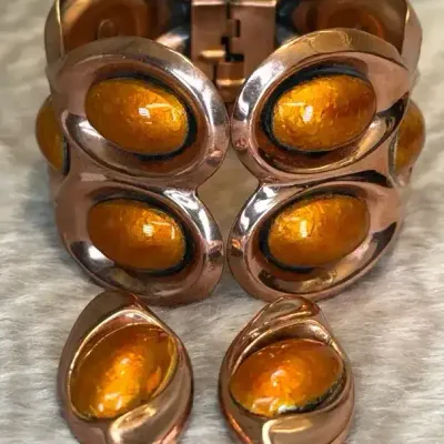 Sale Photo Thumbnail #14: Matisse Renoir Copper Bracelet & Earrings