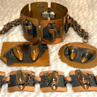 Sale Photo Thumbnail #8: Frank Rebajes Jewelry: Cuff, Necklace, Bracelet & Brooch