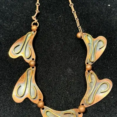 Sale Photo Thumbnail #69: Copper Abstract Link Necklace