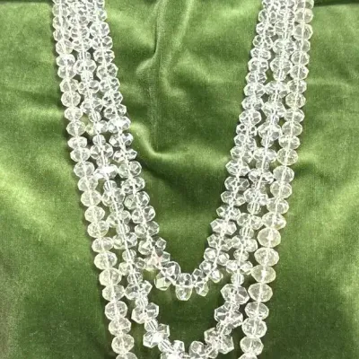 Sale Photo Thumbnail #96: Three Rock Crystal Faceted Bead Necklaces