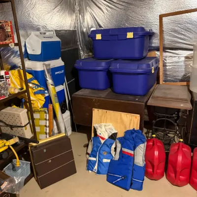 Storage and gas cans, coolers