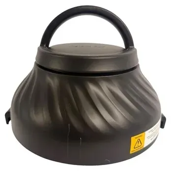 Instant Pot Air Fryer lid attachment in black plastic, showing minor cosmetic scuffs on the front housing.