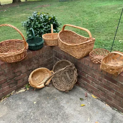 Assorted Wicker and Woven Baskets – Set of 8