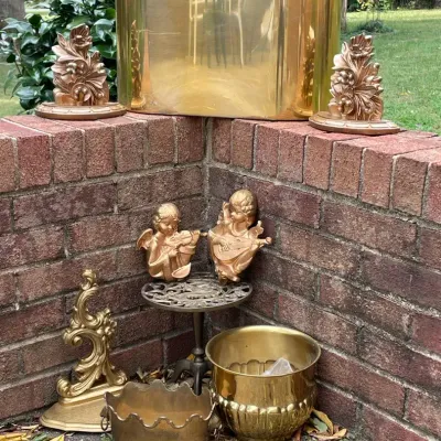 Vintage Brass Décor Collection – Planters, Cherubs, Wall Shelves & More