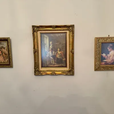 Fragonard Reading Reproduction & Framed Woven Scenes, 3 Pc