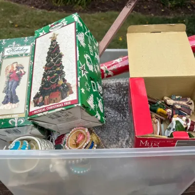 Large Assorted Christmas Decorations Lot – Nativity Stable, Figurines, Musical Tree, Angels & Brass 