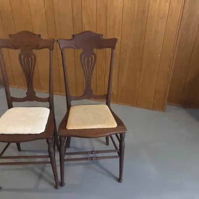 Pair of Vintage Lyre Back Dining Chairs