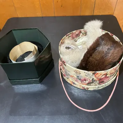 Vintage Fur Collars, Stoles, Mink-Style Hat & Black Beaded Hat 