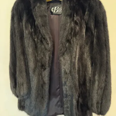  05 Belk Fur Salon Dark Real Fur Coat