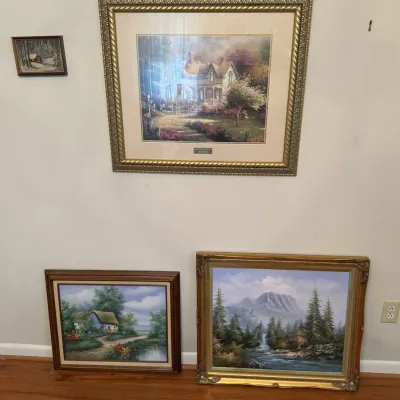 Thomas Kinkade Library Edition Landscape Artwork, 4 Pc