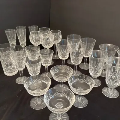 Cut Crystal Style Stemware & Barware Collection – Assorted Glasses and Champagne Flutes