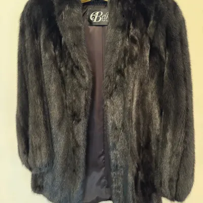 Belk Fur Salon Dark Real Fur Coat