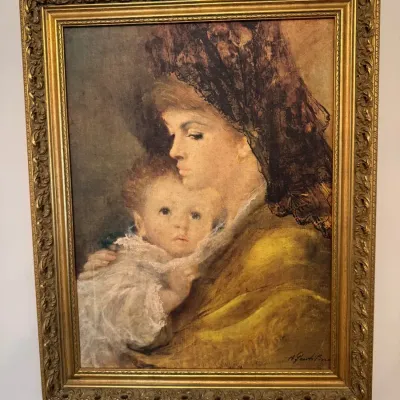Armando Gentilini Mother Love Reproduction with Ornate Frame