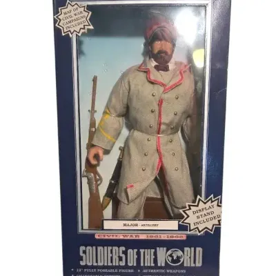 Vintage Soldiers of the World Civil War "Major Artillery" 12" Figure (NIB)
