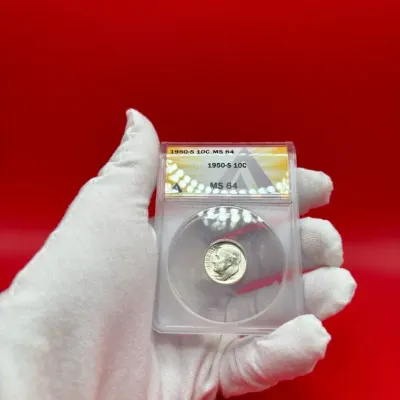 MS64 1950-S Silver Dime ANACS Graded
