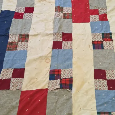 Vintage Hand-tied Patchwork Quilt 