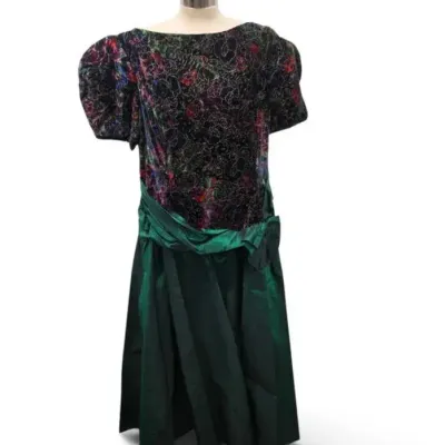 Vintage Bridal Originals Velvet And Taffeta Evening Gown