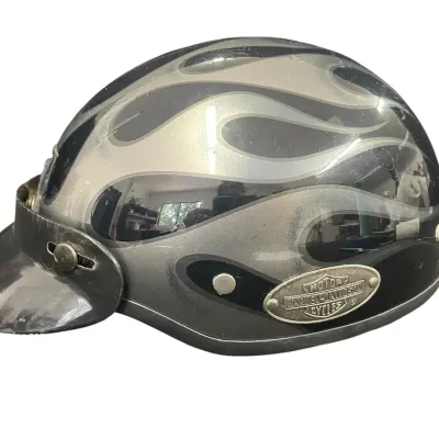 Harley-Davidson Black & Silver Flame Design Helmet 