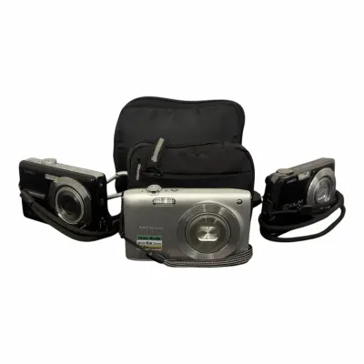 Compact Digital Cameras & Adapters Lot