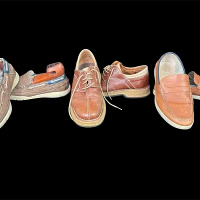 Three Pairs Of Men’s Casual Shoes, Size 9 1/2 And 10 With Shoe Stretcher