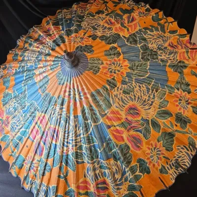 Vintage Chinese Paper Parasol Umbrella 
