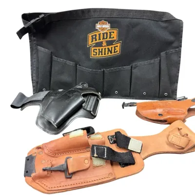 Harley Davidson Tool Bucket/Apron And A Variety Of Holsters