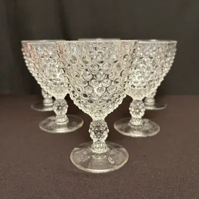 Duncan & Miller Hobnail Glasses & Plates
