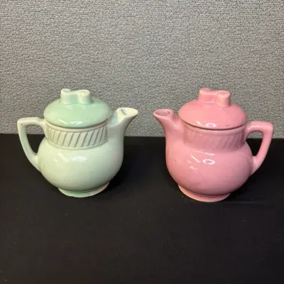 Set Of 2 - Vintage Ceramic Salada Tea Company Teapots