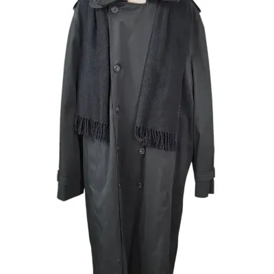 Bill Blass Black Label Double Breasted Trench Coat With Removable Liner 