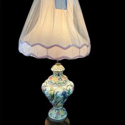 Vtg Italian Capodimonte Table Lamp W/Shade 2 Of 2