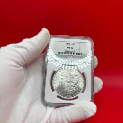 1885-S MS63 - NGC Graded Silver Morgan Dollar
