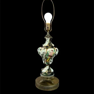 Vtg Capodimonte Rococo Revival Table Lamp