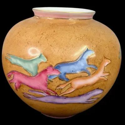 Vintage Glazed Ceramic Art Pottery Vase