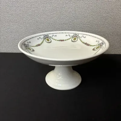 Antique Arthur Schiller And Son Floral Porcelain Pedestal Compote Dish