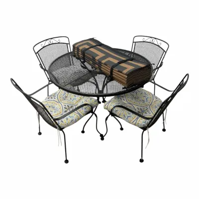 Black Wrought Iron Patio Dining Set