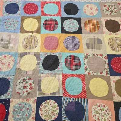 Handmade Patchwork Quilt - Polka-Dot Design
