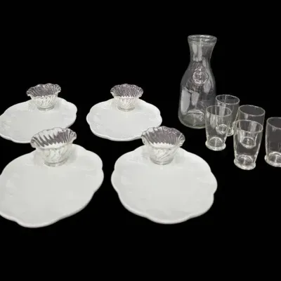 Milk Glass, Anchor Hocking And Paul Masson Carafe