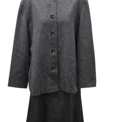 Pendleton Wool Solid Gray Skirt And Blazer