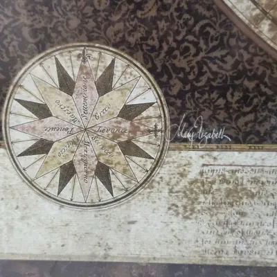 Vintage Framed Old World Map