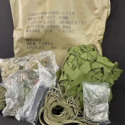 US Military Woodland Camouflage Screening System Netting Repair Kit 