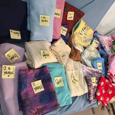 Yards of fabric and fleece