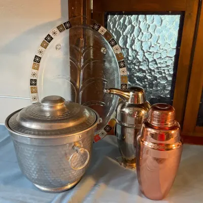 Mid century barwear w penguin cocktail shaker italian ice bucket more
